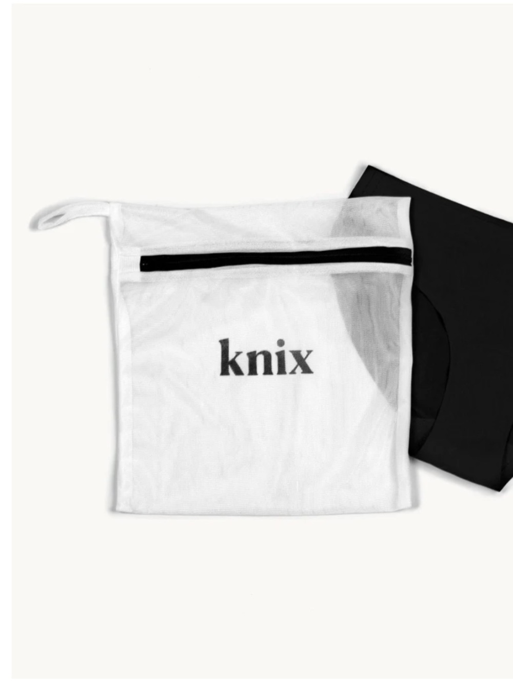 FREE ADD ON (with purchase) Knix White laundry bag with Black Zipper